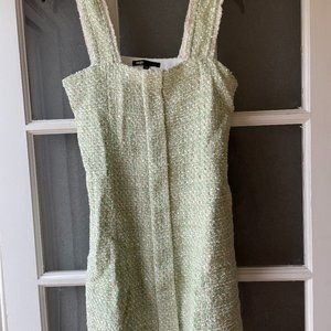 maje green sparkly tweed dress